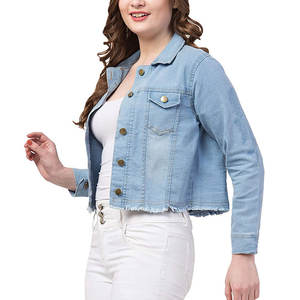Vestes en jean décontractées pour femmes, prix de gros, haute qualité, surdimensionnées, régulières, respirantes, en coton, pour l'hiver - Product Image 4