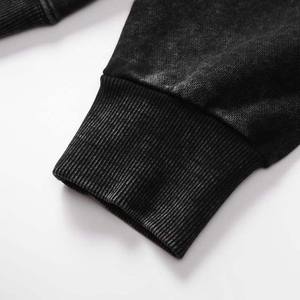 Sudaderas con capucha y sudaderas para hombre Custom Basics Pullover Pantalla impresa Sudaderas con capucha sueltas de gran tamaño Lavado ácido Sudaderas con capucha negras para hombre - Product Image 5