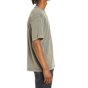 T-shirts pour hommes personnalisés lavés à l'acide vintage poids lourd 230 grammes 100% coton coupe carrée rapidement tricoté en détresse style High Street - Product Image 2