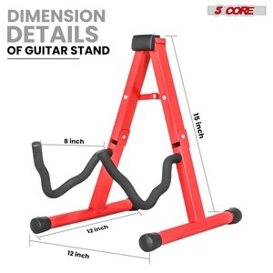 5 Core Guitar Stand A Frame w Soft <b>Foam</b> Arm Non Slip Rubber for Acoustic <b>Electric</b> Bass Ukulele - Product Image 3