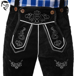 OEM Oktoberfest Pantalon en cuir bavarois pour hommes de qualité supérieure allemand Lederhosen Heavyweight Vintage Plain Dyed Straight Light - Product Image 4