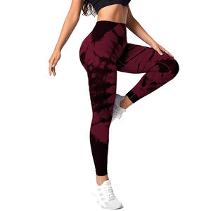 Mallas de cintura alta para mujer de alta calidad, mallas transpirables con tinte de lazo cruzado, mallas de entrenamiento para levantar glúteos a la venta - Product Image 2