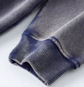 Sudadera con capucha de lavado ácido cuadrado extra grande, ropa de calle personalizada para hombre, Terry francés de alta calidad con diamantes de imitación al por mayor - Product Image 3