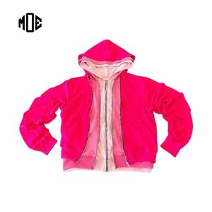 เสื้อฮู้ดมีซิป3ชั้นผ้าคอตต้อนมีฮู้ดโอเวอร์ไซส์3ซิปรูดซิปขึ้นโลโก้ที่กำหนดเองได้ - Product Image 1