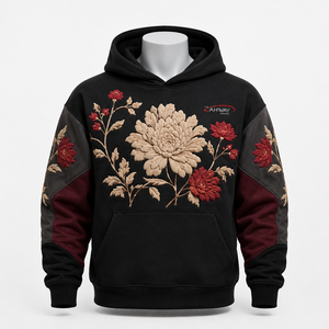 Sudadera con capucha moderna para hombre con estampado en relieve que combina gráficos dimensionales, comodidad y una silueta relajada para un estilo urbano diario. - Product Image 1