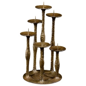Portavelas con acabado antiguo de latón, soporte de mesa de Metal decorativo, nuevo estilo, soporte de vela hecho a mano de alta calidad - Product Image 1
