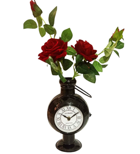 Ak Brass Artistic Modern <b>Table</b> Clock for Home Styling Timeless Elegance: Metal <b>Decorative</b> <b>Table</b> Centerpiece - Product Image 3