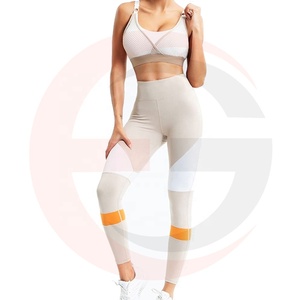 Leggings de sport pour femmes, costumes de Fitness Sexy, en maille, taille haute, ensemble de Yoga, logo personnalisé, nouvelle collection - Product Image 1