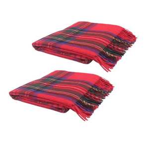 Manta de lana roja de primera calidad de Faser Soft, Heavyweight Throw Ideal para regalar o usar en el hogar - Product Image 2