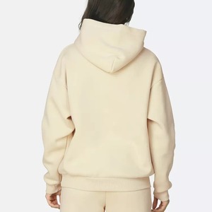 Sudadera con capucha para mujer, con logotipo impreso personalizado, de lana, de algodón liso, venta al por mayor - Product Image 2