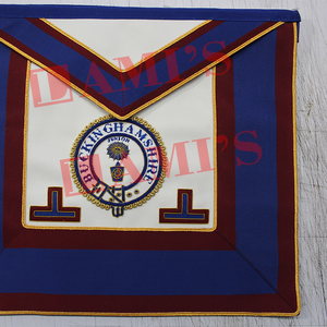 Tablier de déshabillage provincial de marque avec insigne de tablier Tablier d'insigne maçonnique en cuir d'agneau de conception personnalisée - Product Image 1