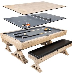 Modern Stainless Steel Wooden Square 8-Seater Multi-Use Pool Dining <b>Table</b> <b>Adjustable</b> <b>Height</b> Removable Design Space-Saving - Product Image 1