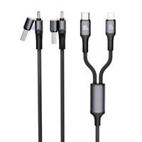 Câble de charge rapide magnétique USB 4-en-1 60W 1m en nylon tressé avec conducteur en cuivre pur pour iOS/Android/Ordinateur/Type-C