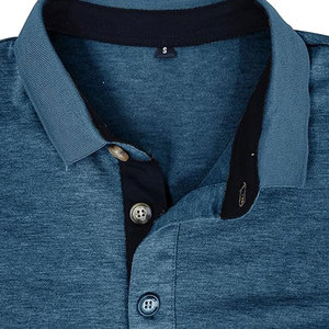 Chemise pour homme en coton 100% tricoté pour l'automne et l'hiver, manches longues, imprimé, anti-froissement, col rabattu, poche boutonnée, col en V, décontractée, sportive - Product Image 6