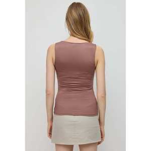 Kare Yaka Top Wide-Strap Stretchy Tie-Dye <b>Camisole</b> Casual Crop Top Square Halter Collar Breathable Knitted Fabric Crop Length - Product Image 5