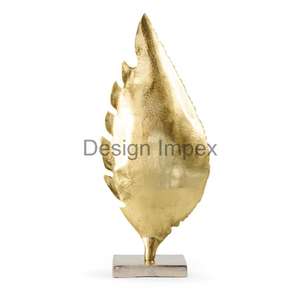 Leaf Accent Events Holiday Christmas Decorative Items Cast Aluminium Leaf Sculpture Table <b>Object</b> Metal Crafts Custom Silver Leaf - Product Image 6