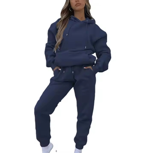 Chándales de lana de algodón 100% de alta calidad para mujer, chándales cómodos de Color para el sudor, ropa informal para mujer - Product Image 3
