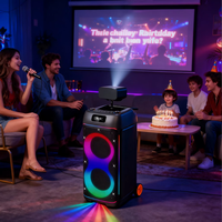 Sistem Karaoke Speaker dengan Lampu LED RGB Proyektor Fokus Otomatis Android 13.0 untuk Home Theater & KTV