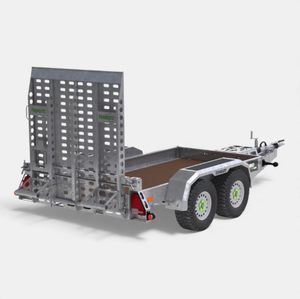 Remorque de chantier à double essieu de qualité supérieure, 10 pieds x 5 pieds, avec freinage, robuste, chargement arrière et repose-baguettes avant - Product Image 3