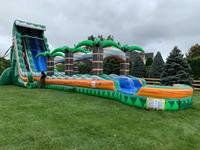 Toboggan aquatique gonflable de qualité commerciale pour adultes, idéal pour les fêtes et la location, certifié CE, garantie 3 ans, usage maximal en extérieur.