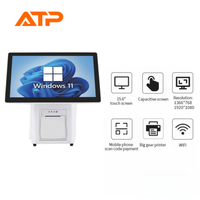 Caisse enregistreuse intelligente tout-en-un, écran tactile 15,6 pouces, WIFI, Bluetooth, système POS Windows Android, ordinateur, imprimante