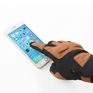 Gants de moto à doigts entiers en cuir et spandex respirants antidérapants pour le sport - Product Image 6
