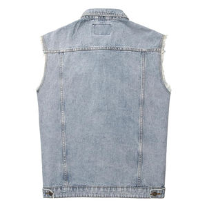Chaleco sin Mangas para Hombre, Estilo Nuevo, Ropa de Mezclilla para Hombre, Cantidad al por Mayor, Personalizado, OEM, Chaleco de Mezclilla Transpirable de Alta Calidad - Product Image 2