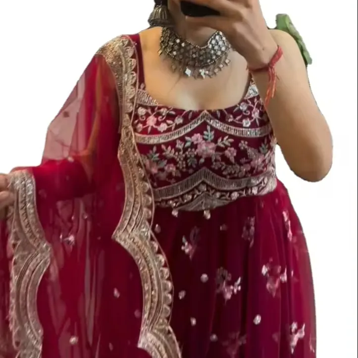 Thiết Kế Punjabi Fashioned Ấn Độ Tiếp Nhận Đặc Biệt Phù Hợp Với Shalwar Cho Phụ Nữ Bộ Sưu Tập Đám Cưới