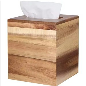 Caja de pañuelos de madera de Metal clásica Diseño moderno Revestimiento en polvo/Acabado dorado-Organizador de almacenamiento de escritorio económico para el hogar del hotel - Product Image 4