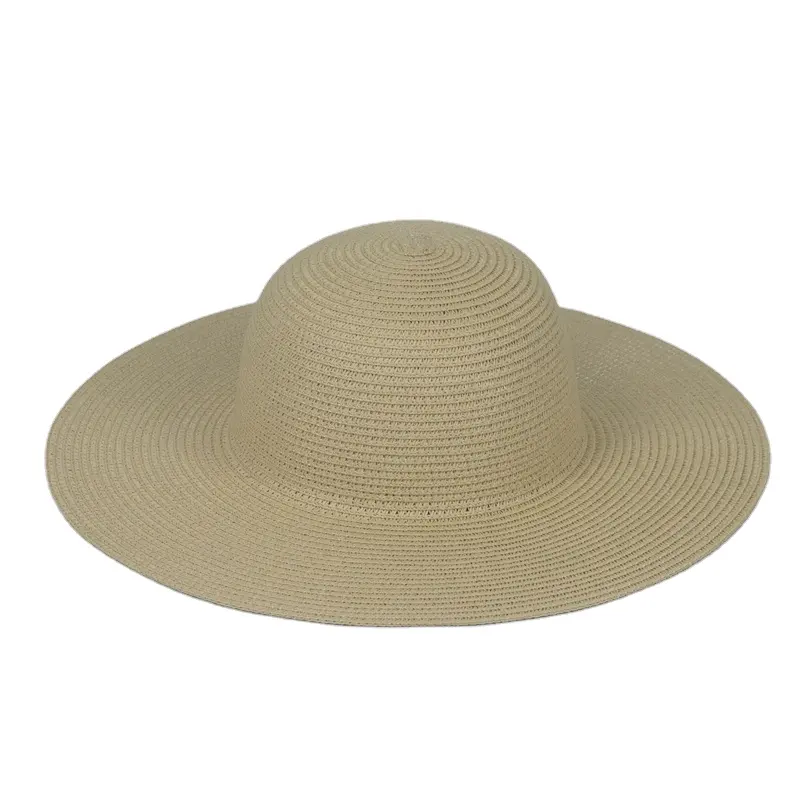 ショッピング屋外パナマ帽子夏ビーチ麦わら帽子サプライヤー印刷ロゴワイドつばフロッピー帽子