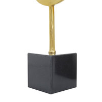 Sculpture de mariage artisanale en aluminium et marbre, base en métal, finition noire et couleur or, pour la décoration intérieure