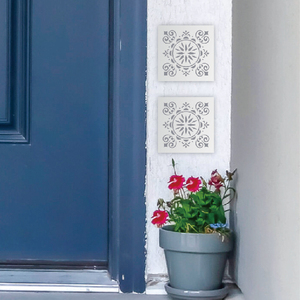 Aesthetic Boho Wall Tile <b>Decor</b> DIY Set - 3D <b>Moroccan</b> Flower Cement Plaque Ornament for Living Room Bedroom - Product Image 2