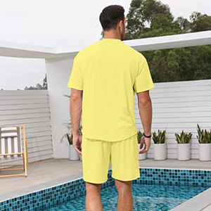 Ensembles de t-shirts et shorts surdimensionnés pour hommes Vêtements de détente de marque personnalisée, respirants, confortables et écologiques de grande taille avec votre logo - Product Image 4