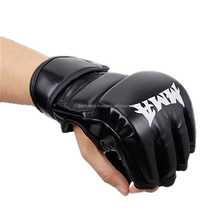 Guantes de MMA de Cuero Personalizados, Transpirables, Antideslizantes, Sostenibles, Ligeros, de Medio Dedo, con Correa de Muñeca Ajustable, para Entrenamiento, Lucha y Boxeo - Product Image 4