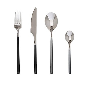 Ensemble de couverts de créateur européen argent et or rose, ensemble de 5 couverts antiques en acier inoxydable, argenterie de luxe en métal - Product Image 4