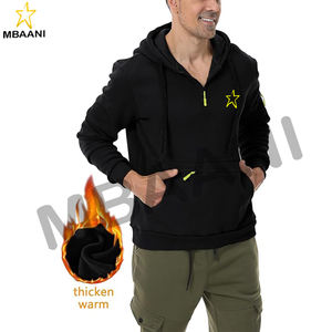 Sweat-shirts à capuche en polaire pour hommes, vêtements de sport, entraînement, manches longues, col zippé, avec poches - Product Image 4