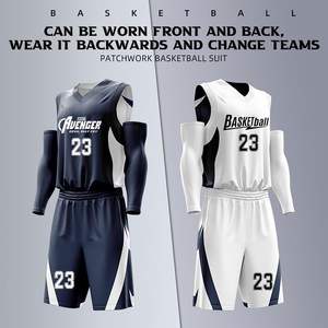 Venta caliente al por mayor de los hombres personalizados de malla de baloncesto Jersey sublimación uniformes deportivos pantalones cortos ropa de baloncesto Reversible - Product Image 3