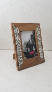 Bois avec cristal améthyste pierre cadre Photo décoration murale miroir mural décor à la maison magasins articles de décoration intérieure design d'intérieur à la maison - Product Image 2