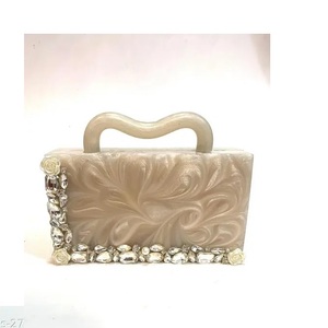 Femmes luxe résine sac à main cadre pochette résine messager soirée sac à main perle à la mode mariée mariage pochette pour dames - Product Image 4