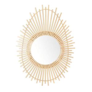 Antique Brass Round Wall <b>Mirror</b> Rustic Modern Design with Metal Frame Handmade Durable <b>Star</b> Leaf Pattern for Wedding Decor - Product Image 2