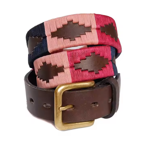 เข็มขัดหนังแท้สำหรับขี่ม้าแบบปรับแต่งได้สำหรับผู้ชาย หัวเข็มขัดแบบหมุด หนังแท้คุณภาพสูง ปักลาย  เข็มขัดกีฬา อุปกรณ์ขี่ม้า - Product Image 1