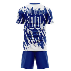ชุดเสื้อเจอร์ซีย์ฟุตบอลของผู้ใหญ่เสื้อออกกำลังกายแบบแห้งเร็วมีปกคอกลมสีตามสั่ง - Product Image 4