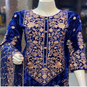 2023ชุดเดรสผ้าไหมยาวสไตล์ซาลวาร์สำหรับผู้ใหญ่ชุดเดรสแฟนซี - Product Image 3