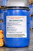 WELL ALIMENTS 100% Zuivere Diepvriesgeconcentreerde Sinaasappelsap Braziliaanse-Oorsprong Sao Paulo 66 Brix 24 Maanden Houdbaarheid 262 L Vat