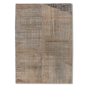 Alfombra Kavi Ivory de Lana y Seda de Bambú Anudada a Mano, Unstring Srb(730(Fr)), Diseño Abstracto para Uso Doméstico - Product Image 1