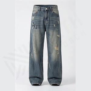 Men's Customized Color Crystals Patchwork Denim Jeans Skinny Stretch <b>Tight</b> Fit Distressed Pant Painted Rhinestones Patched - Product Image 1