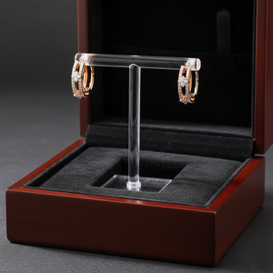 Pendientes de Aro con Flores de Oro Rosa de Lujo para Mujer, Aros Huggie, Joyería Nupcial para Bodas - Product Image 3