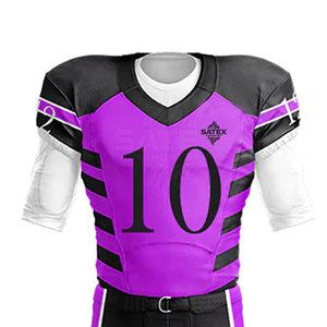 Uniforme de football américain à manches courtes respirant sur mesure de haute qualité pour hommes 100% polyester - Product Image 3