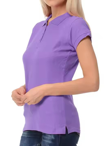 Camisetas de polo informales para mujer Decoración de botones únicos Patrón sólido de algodón pesado Tallas grandes-Diseño único para un ajuste cómodo - Product Image 2