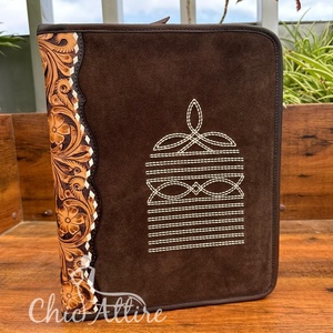 Nouveau A4 Botte Point Daim En Cuir Porte-Documents Présentation Dossier Organisateur Conférence Portefeuille Document Sac Porte-Documents Dossier - Product Image 1